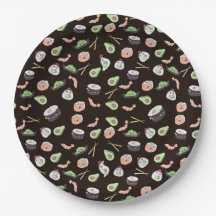 Motif sushi noir mignon