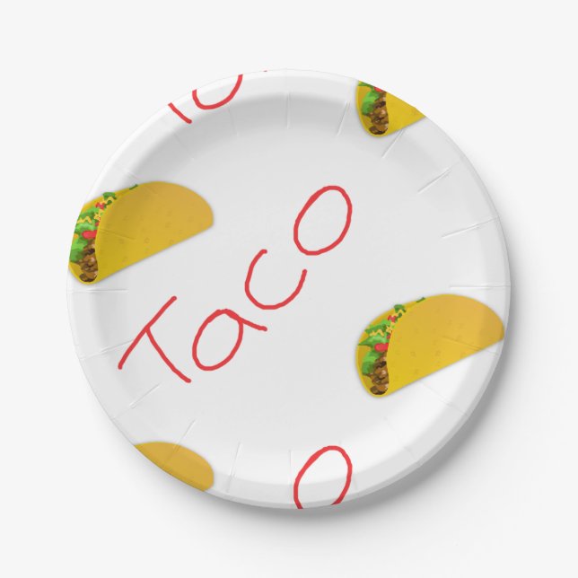 Assiettes En Carton motif Taco le (Devant)