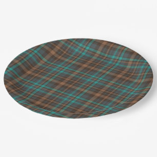 Assiettes En Carton Motif tartan plaid