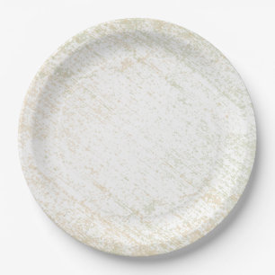 Assiettes En Carton Motif texturé brut Vert jaune doré