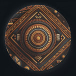 Assiettes En Carton Motif traditionnel africain. Afrique ethnique<br><div class="desc">Plaques en papier motif traditionnelles africaines.</div>