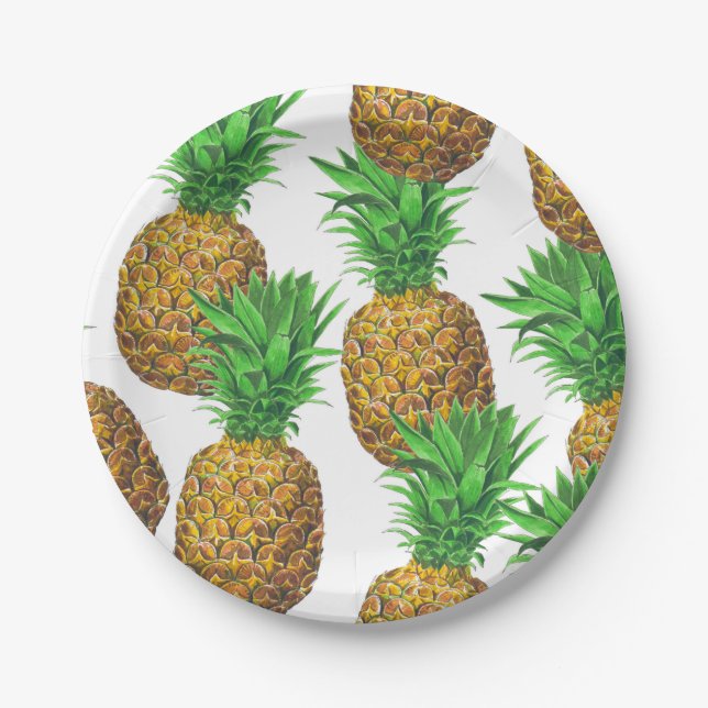 Assiettes En Carton Motif transparent avec ananas (Devant)