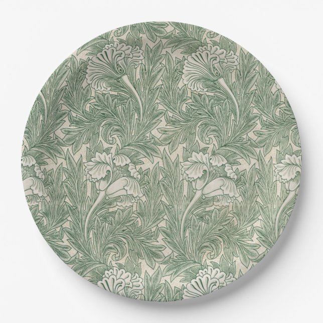 Assiettes En Carton Motif Tulip (par William Morris) (Devant)