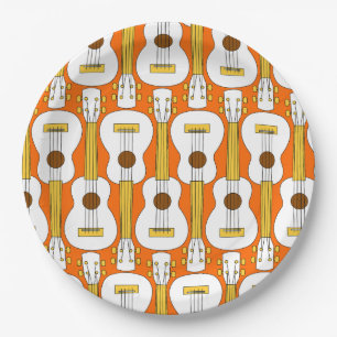 Assiettes En Carton Motif Ukulele vertical