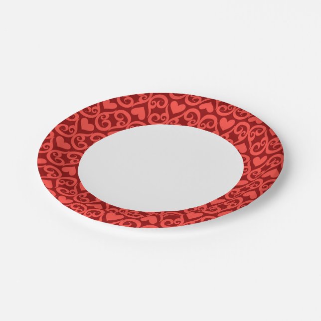 Assiettes En Carton Motif Valentin 2 (Angle)