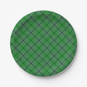 Assiettes En Carton Motif vert-foncé et de Forest Green de plaid