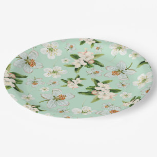 Assiettes En Carton Motif vintage de fleurs de printemps