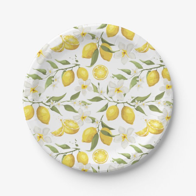 Assiettes En Carton Motif vintage Lemon Tree (Devant)