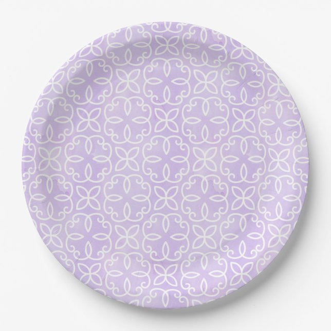 Assiettes En Carton Motif Violet (Devant)