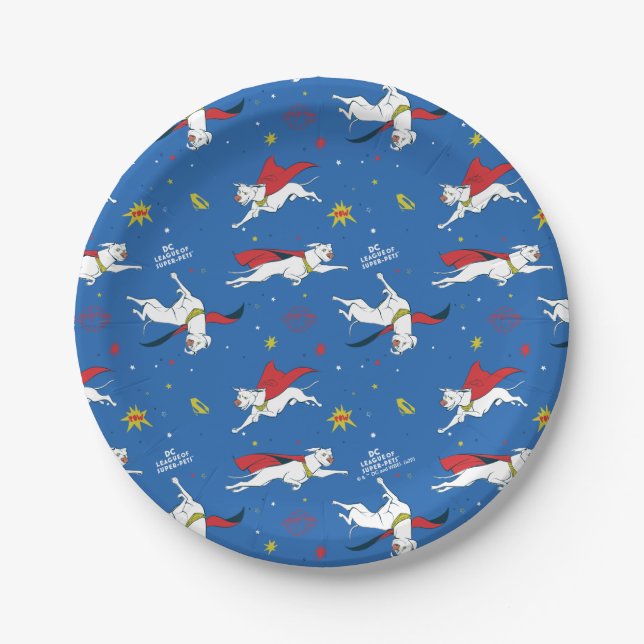 Assiettes En Carton Motif volant Krypto (Devant)
