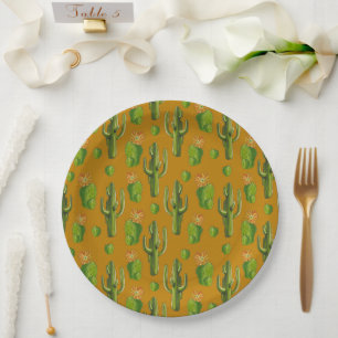 Assiettes En Carton Motif Wild Cactus
