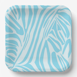 Assiettes En Carton Motif Zèbre Bleu