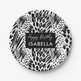 Assiettes En Carton Motifs d'empreintes de fourrure d'animaux de safar