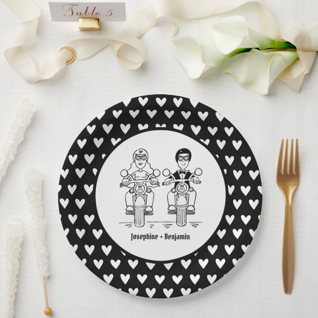 Assiettes En Carton Moto Moto Moto Mariage Party Alimentation plaque p (Mariage)