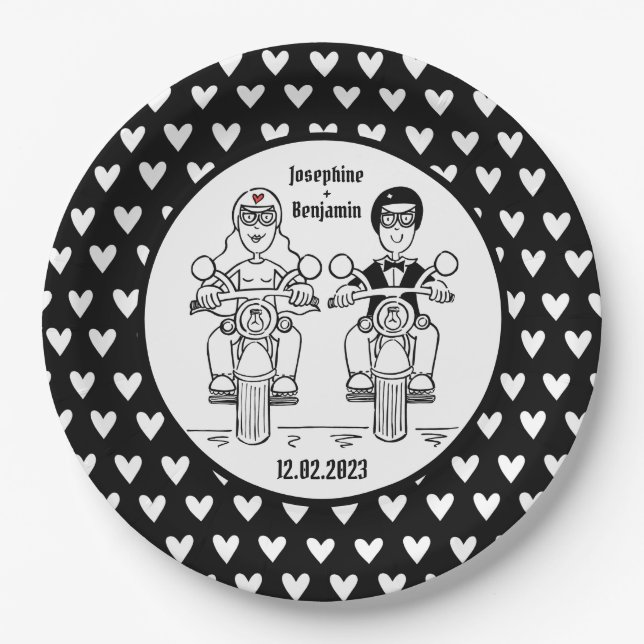Assiettes En Carton Moto Moto Moto Mariage Party Alimentation plaque p (Devant)