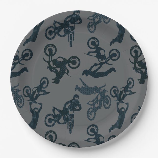 Assiettes En Carton Motocross (Devant)