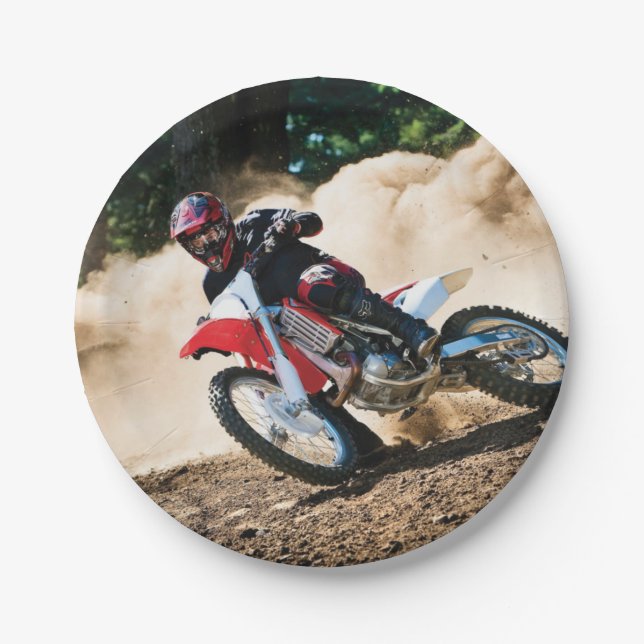 Assiettes En Carton Motocross (Devant)