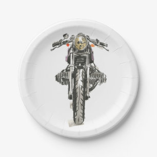 Assiettes En Carton Motocyclette en encre II