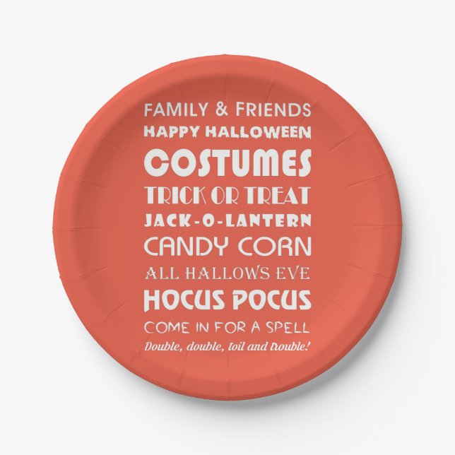 ASSIETTES EN CARTON MOTS HALLOWEEN (Devant)