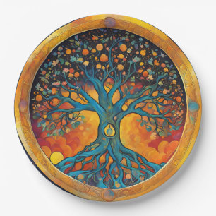 Assiettes En Carton Mouchoir en papier Arbre de Vie