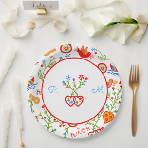 Assiettes En Carton Mouchoirs d'amour de Valentine