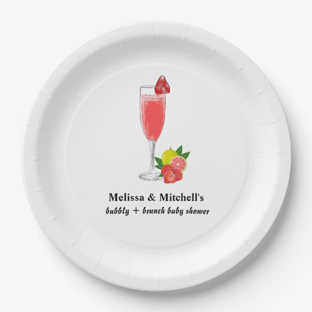 Assiettes En Carton mousseux + baby shower brunch (Devant)