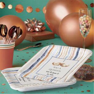 Assiettes En Carton Moustache Rayures Crème Bleue Vous Pose Une Questi