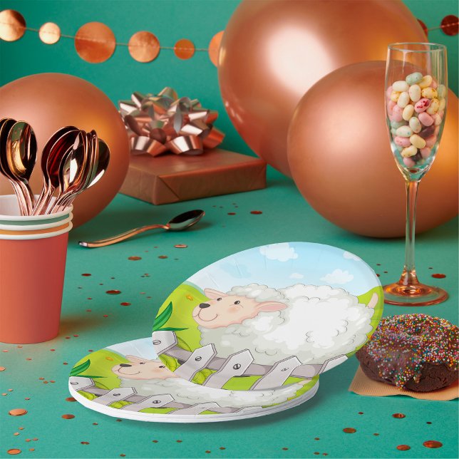 Assiettes En Carton Mouton souriant (Créateur téléchargé)