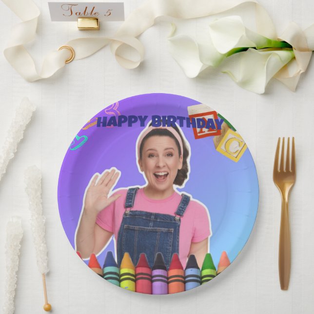 Assiettes En Carton Ms.Rachel Custom Birthday Plates  (Mariage)