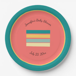 Assiettes En Carton Multicolor personnalisé Obtenons la plage
