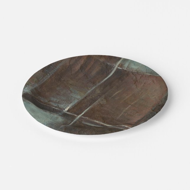 Assiettes En Carton Mur en brique rouge et gris (Angle)