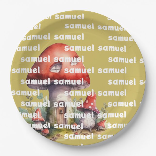 Assiettes En Carton Mushroom House nom de coutume fantaisiste (Devant)