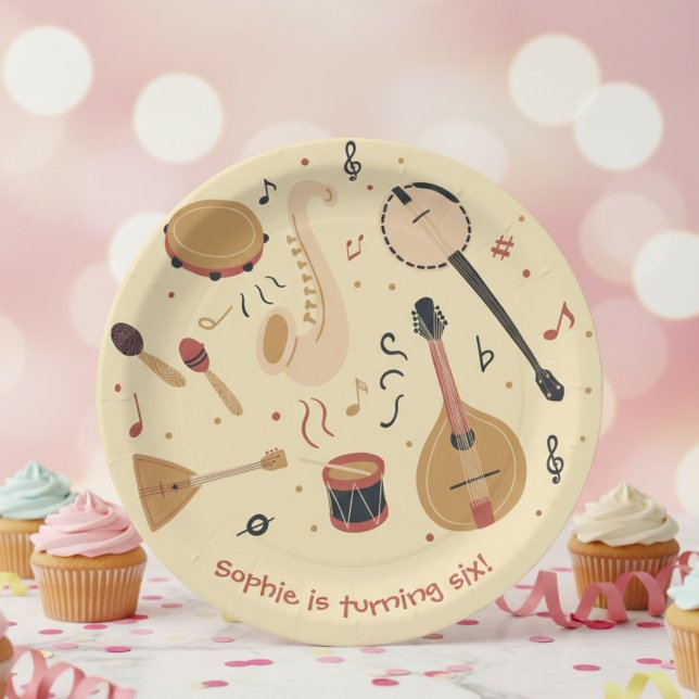 Assiettes En Carton Music instruments kids birthday (Créateur téléchargé)
