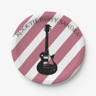 Assiettes En Carton Music Note Luxe noir et blanc Personnaliser