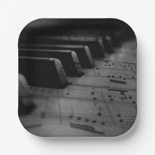 Assiettes En Carton Music Piano Keys