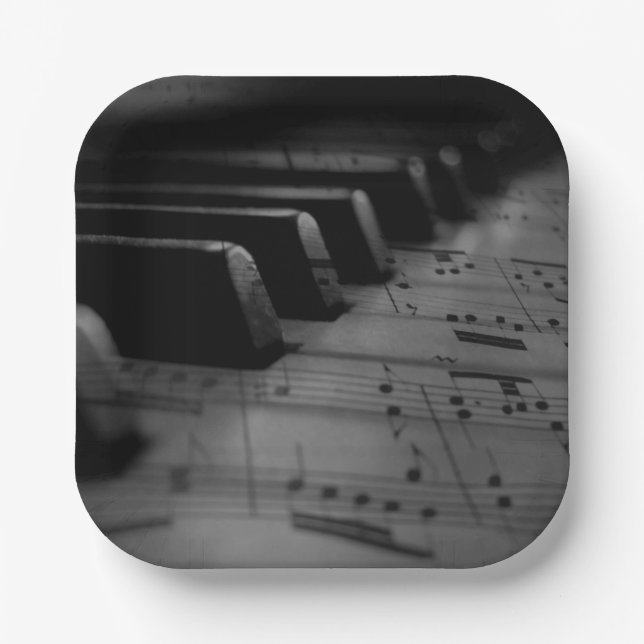 Assiettes En Carton Music Piano Keys (Recto)