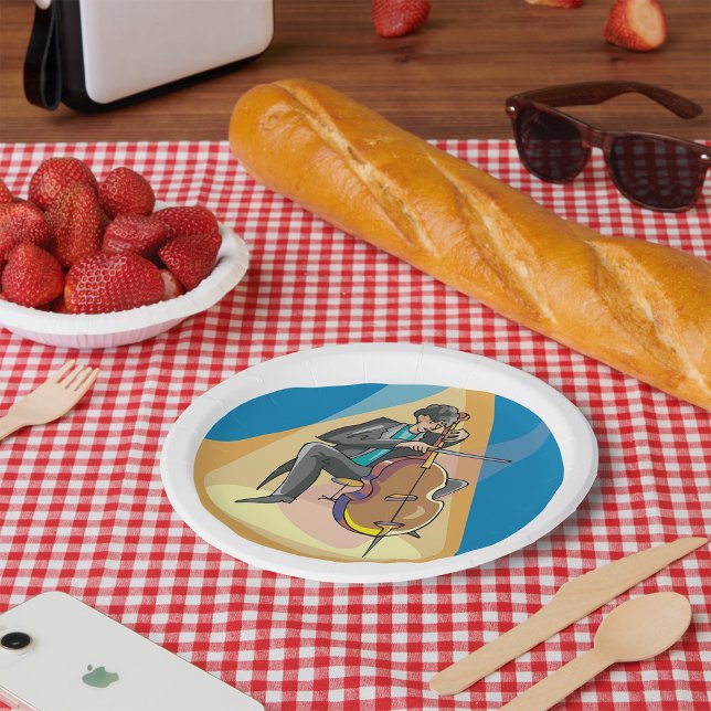 Assiettes En Carton Musicien Jouant Le Chello (Créateur téléchargé)