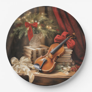 Assiettes En Carton Musique de violon de Noël
