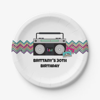 Assiettes En Carton Musique des années 90 Thème Anniversaire