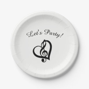 Assiettes En Carton Musique G Coeur Faisons la fête