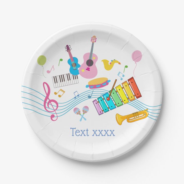 Assiettes En Carton musique, instruments de musique tambour enfants ch (Devant)