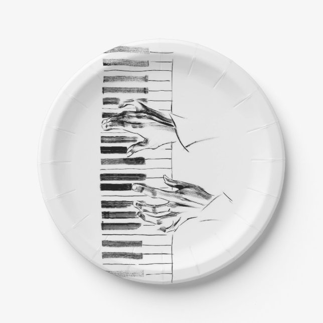 Assiettes En Carton Musique piano (Devant)