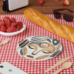 Assiettes En Carton Musique Zen Minimaliste Déesse Géométrique Abstrai
