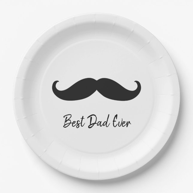 Assiettes En Carton Mustache noire (Devant)