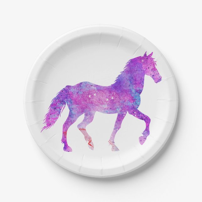 Assiettes En Carton Mustang silhouette - Choisir la couleur arrière -  (Devant)