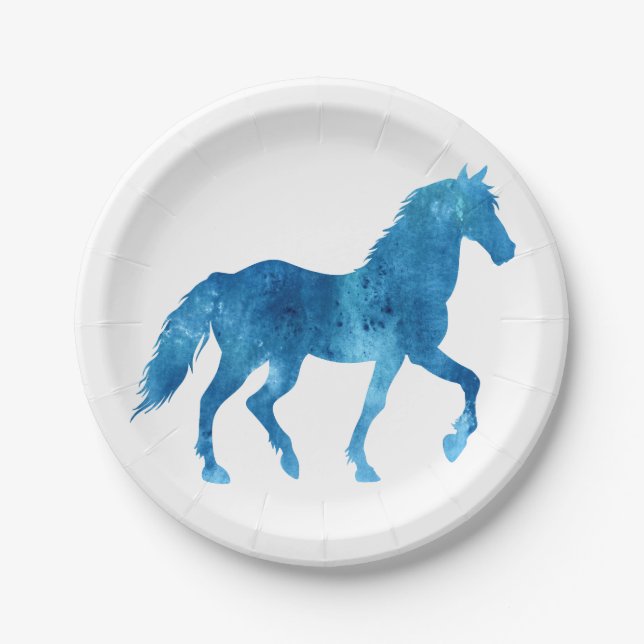 Assiettes En Carton Mustang silhouette - Choisir la couleur arrière -  (Devant)