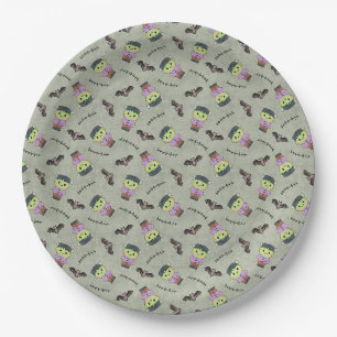 Assiettes En Carton My Little Frankenstein - sans couture