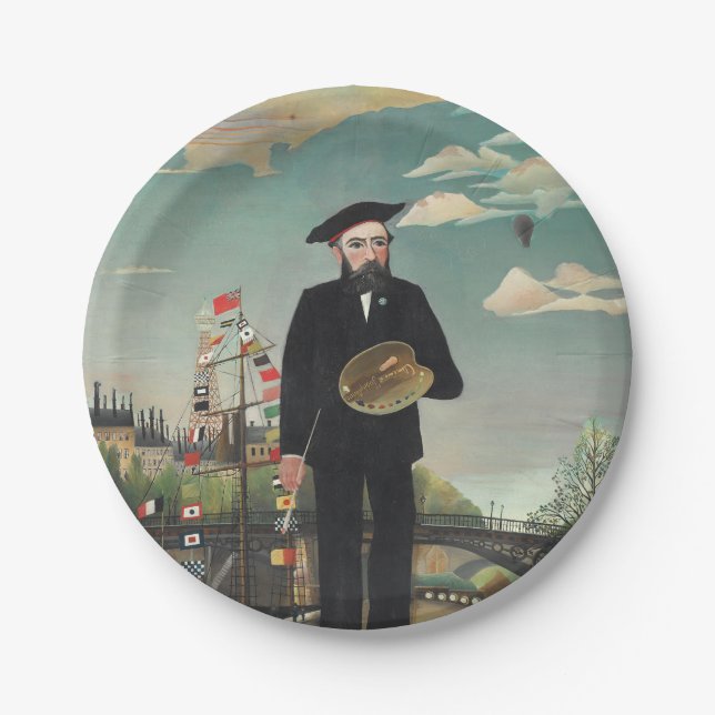 Assiettes En Carton Myself: Portrait – Landscape, Henri Rousseau 1890 (Devant)