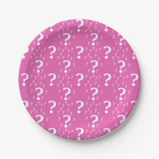 Assiettes En Carton Mystère question marque énigme puzzle rose