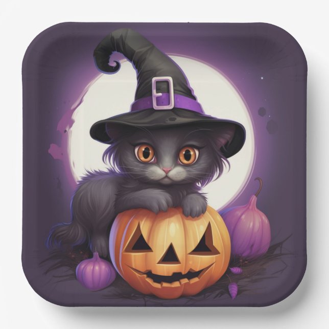 Assiettes en carton Mystic Feline (Recto)